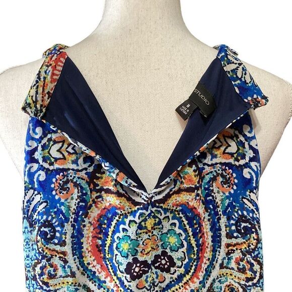 AB Studio Boho Mini Sleeveless Halter Style Dress Above the Knee Women’s Size Me - Picture 3 of 9